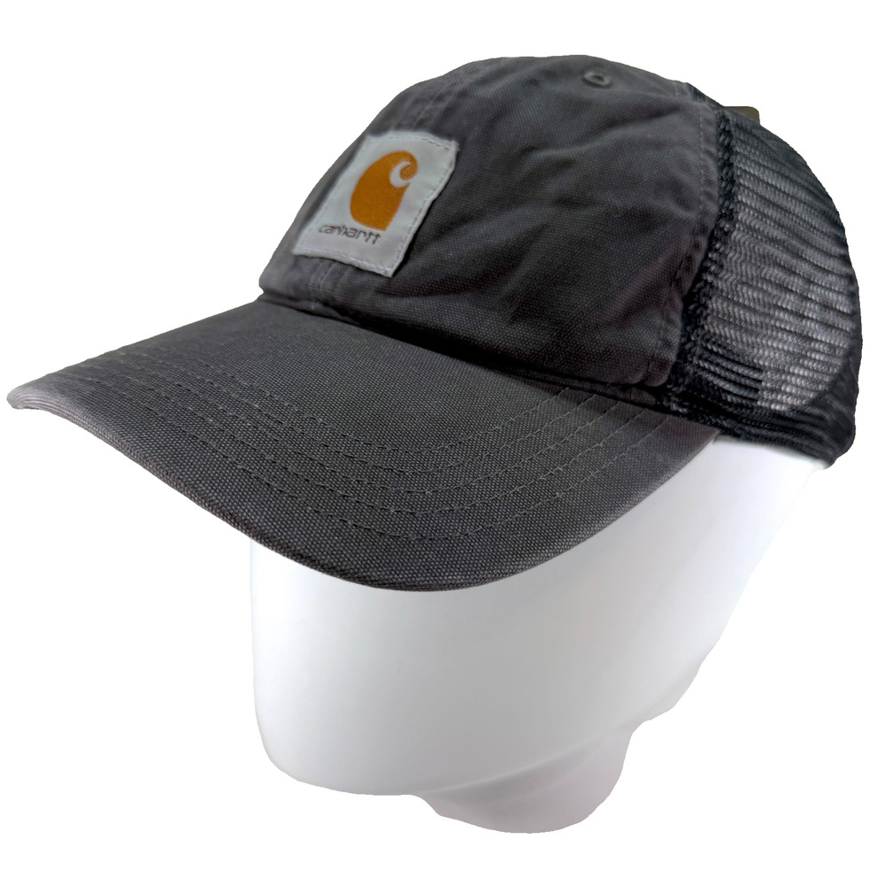 Carhartt Gray Canvas Mesh Cap 100286 One Size OSFA Adjustable Snapback - NWT